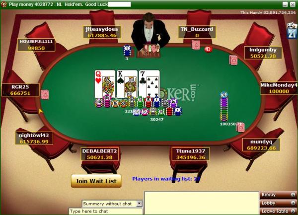 Party Poker Table screenshot